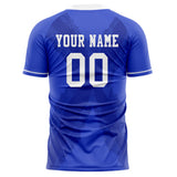 Custom Blue White Pattern Soccer Jersey