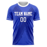 Custom Blue White Pattern Soccer Jersey