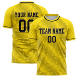 Custom Yellow Black Pattern Soccer Jersey