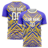 Custom Yellow Purple Pattern Soccer Jersey