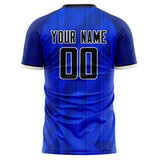 Custom Blue Navy Pattern Soccer Jersey