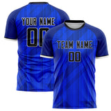 Custom Blue Navy Pattern Soccer Jersey