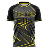 Custom Gray Yellow Pattern Soccer Jersey