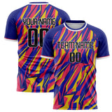 Custom Royal Pink Pattern Soccer Jersey