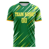 Custom Kelly Green Teal Pattern Soccer Jersey