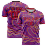 Custom Purple Red Pattern Soccer Jersey