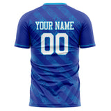 Custom Royal White Pattern Soccer Jersey