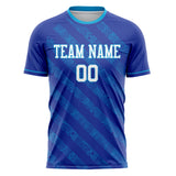 Custom Royal White Pattern Soccer Jersey