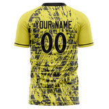 Custom Yellow Black Pattern Soccer Jersey