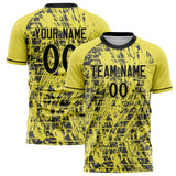 Custom Yellow Black Pattern Soccer Jersey