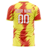 Custom Yellow Red Pattern Soccer Jersey