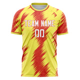 Custom Yellow Red Pattern Soccer Jersey