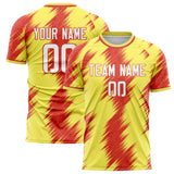 Custom Yellow Red Pattern Soccer Jersey