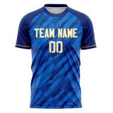 Custom Royal White Pattern Soccer Jersey