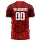 Custom Red White Pattern Soccer Jersey