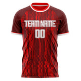 Custom Red White Pattern Soccer Jersey