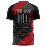 Custom Gray Red Pattern Soccer Jersey