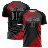 Custom Gray Red Pattern Soccer Jersey