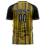 Custom Gold Black Pattern Soccer Jersey