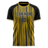 Custom Gold Black Pattern Soccer Jersey