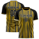 Custom Gold Black Pattern Soccer Jersey