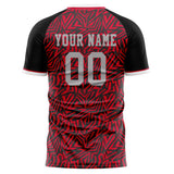 Custom Red Black Pattern Soccer Jersey