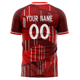 Custom Red White Pattern Soccer Jersey