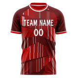 Custom Red White Pattern Soccer Jersey