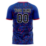 Custom Royal Red Pattern Soccer Jersey