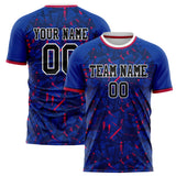 Custom Royal Red Pattern Soccer Jersey