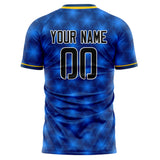 Custom Royal Gold Pattern Soccer Jersey