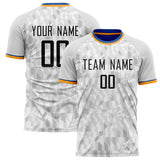 Custom Gray Black Pattern Soccer Jersey