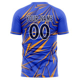 Custom Purple Gold Pattern Soccer Jersey