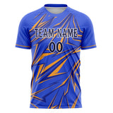 Custom Purple Gold Pattern Soccer Jersey