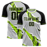 Custom Gray Black Pattern Soccer Jersey