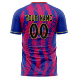 Custom Royal Pink Pattern Soccer Jersey