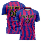 Custom Royal Pink Pattern Soccer Jersey