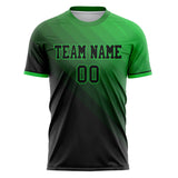 Custom Black Green Pattern Soccer Jersey