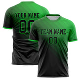 Custom Black Green Pattern Soccer Jersey