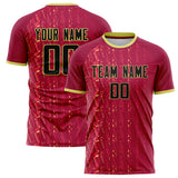 Custom Red Yellow Pattern Soccer Jersey