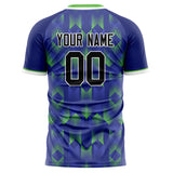 Custom Purple Green Pattern Soccer Jersey