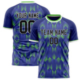 Custom Purple Green Pattern Soccer Jersey