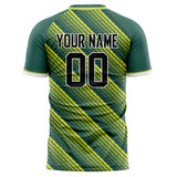 Custom Green Yellow Pattern Soccer Jersey