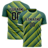 Custom Green Yellow Pattern Soccer Jersey