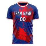 Custom Royal Red Pattern Soccer Jersey