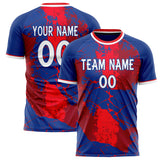 Custom Royal Red Pattern Soccer Jersey