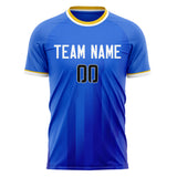 Custom Blue White Pattern Soccer Jersey