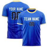 Custom Blue White Pattern Soccer Jersey