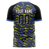 Custom Black Yellow Pattern Soccer Jersey