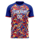 Custom Royal Red Pattern Soccer Jersey